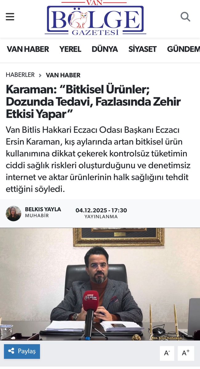 Van-Bitlis-Hakkari Eczacı Odası tweet media