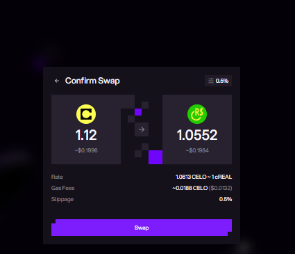 FlemingAlex95's tweet photo. Swap Sprint Day 1 is active, so I stepped in and made my first CELO/cREAL trade. Smooth execution and reliable flow. With this first task complete, I’m ready to continue forward and explore the event more deeply. @MentoLabs https://t.co/fGM0bsjmtE