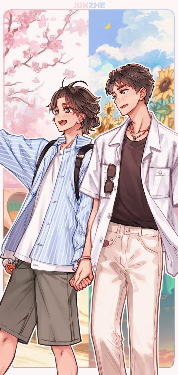 www_fanart's tweet photo. [聯合產出] 葭管飞花 正是龚贺生辰时#✨🌙

✈️✈️✈️～

「想陪你看花開  牽你走白雪

想要春天夏天秋天一起過冬
一起到永遠」 🎼

爸比 生日快樂啊🎂🎂🎂

#JunZhe 
#俊哲 🎂 https://t.co/fMjlE1jo8Y