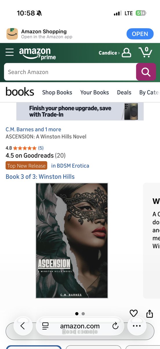 *stands on chair* YERRRRRRRR! ENIGMA hit a 1,1,1 including Black &amp; African American Romance… AWAKENING is No. 4… and ASCENSION is a top new release and No. 2 Black &amp; African-American Erotica. I’m done now, as you were