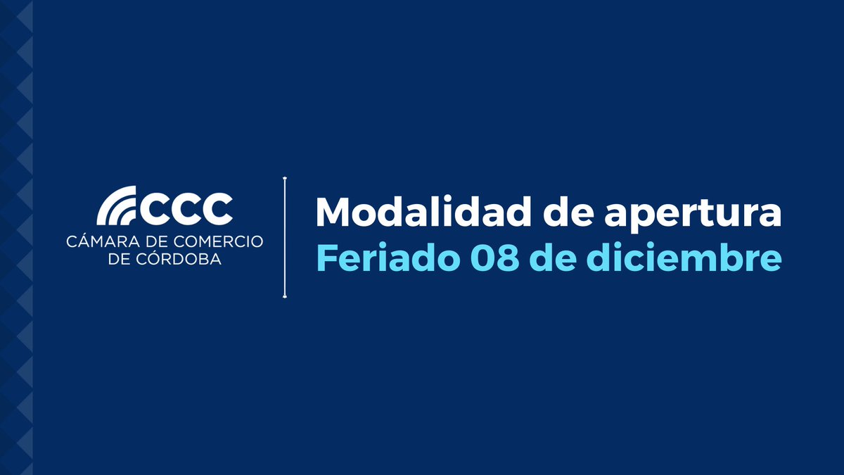#CCCInforma | A partir de un nuevo relevamiento realizado en los corredores comerciales de la ciudad, la Cámara de Comercio de Córdoba da a conocer la modalidad de apertura comercial durante el lunes 8 de diciembre.

📲 Nota completa en camcomcba.com.ar