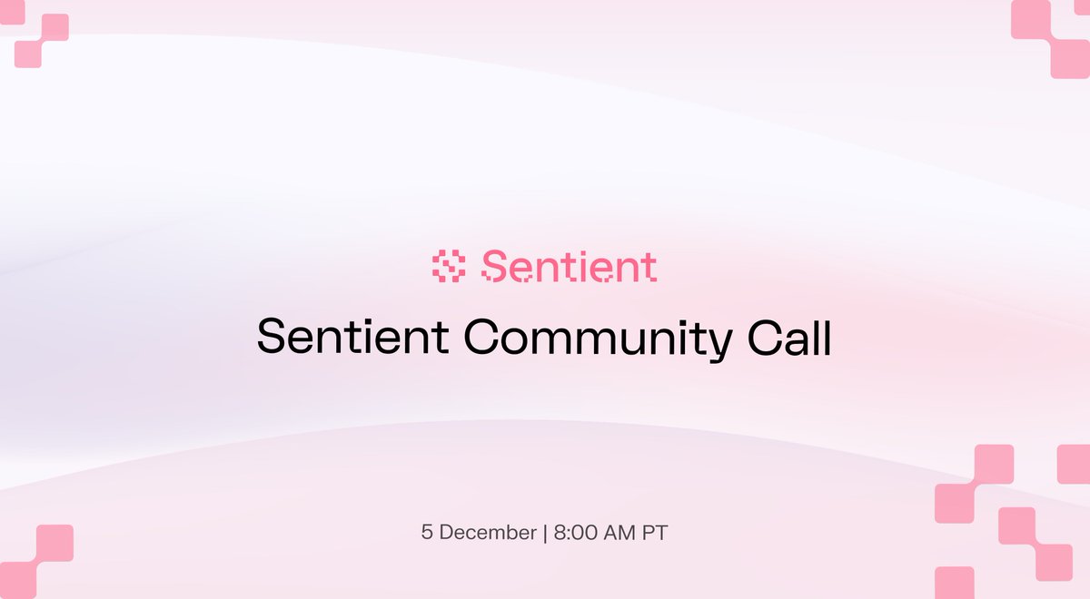 SentientAGI's tweet image. Community Call in 24hs 🎙

We’ve extended the registration window to help everyone claim, as well as increasing the airdrop allocation for eligible X creators.

Drop your questions and tune into 2025’s final Community AMA to get absolute clarity on how to maximize your rewards 🔥