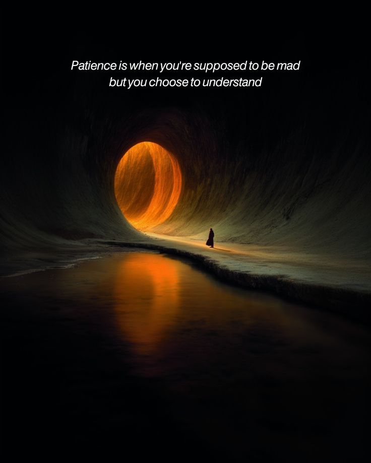 Patience is when you're supposed to be mad but you choose to understand..