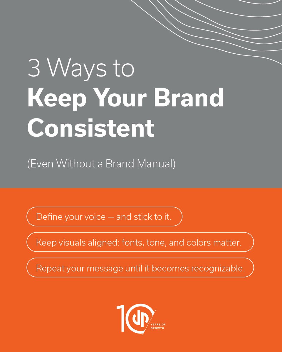 Consistency builds trust — and trust builds brands. You don’t need a fancy guide to stay on-brand, just intention.

#DPTips
