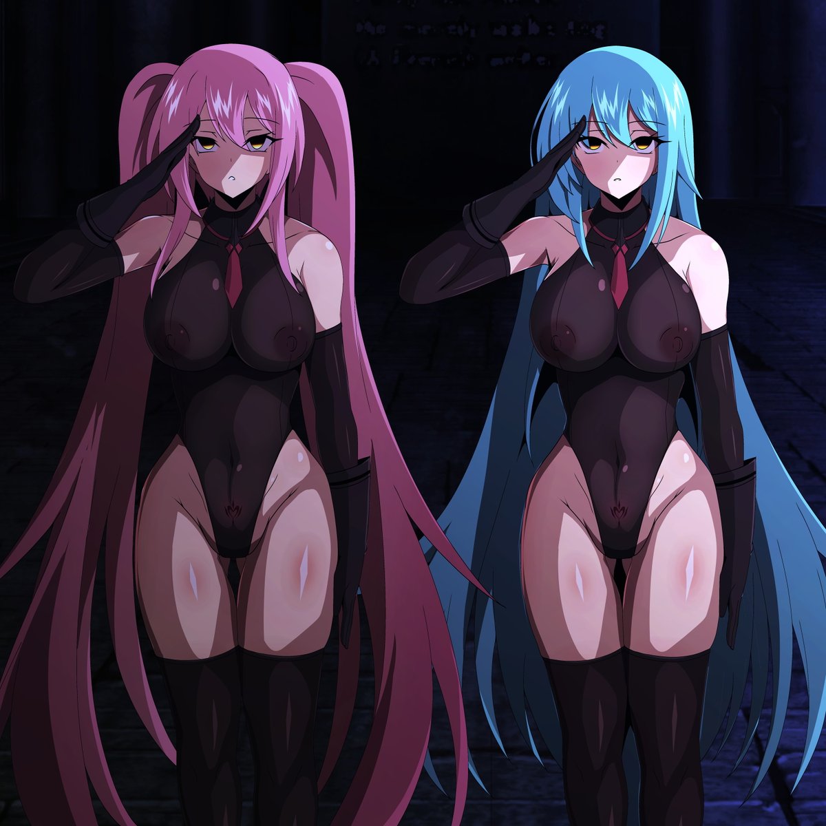 pixivリクエスト:らくがきプラン  その668
内容「私のOCと私友人OCが洗脳されて戦闘員になりを描いてほしいんだ」 