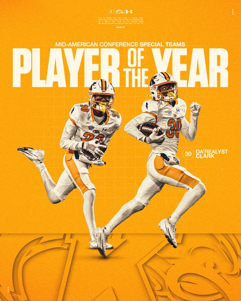KentStFootball's tweet image. MAC Special Teams Player of the Year: @Darealystclark8 ⚡️
