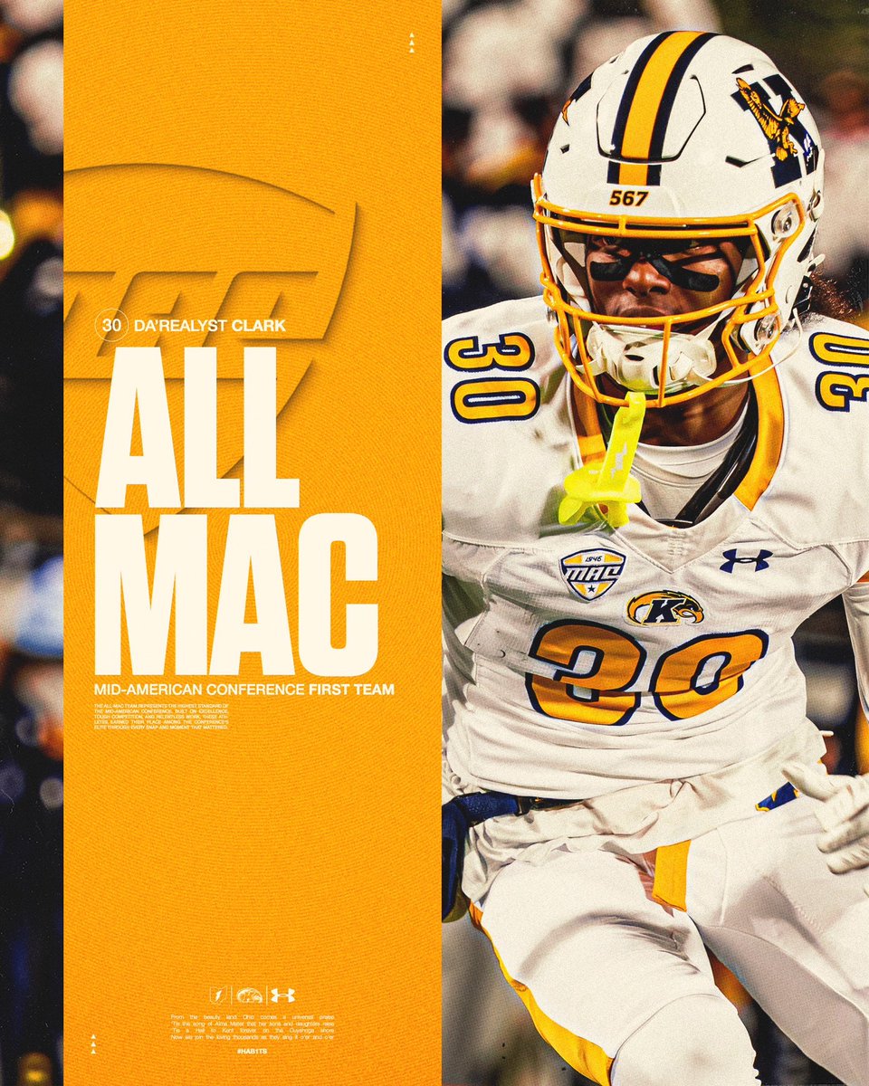 KentStFootball's tweet image. MAC Special Teams Player of the Year: @Darealystclark8 ⚡️