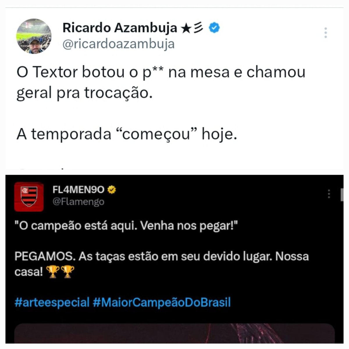 E é com toda essa devoção ao Americano MENTIROSO que se vira chacota. Segundo os devotos o cara botou o pau na mesa. Parece que 5cm ou menos não deu.
#FORATEXTOR