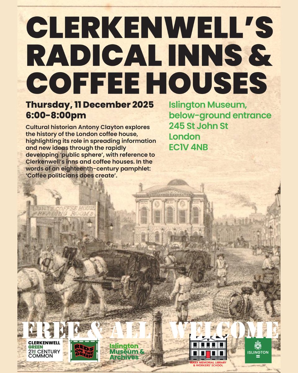Clerkenwell’s Radical Inns &amp; Coffee Houses.
The latest in the excellent Reds on the Green series.
Read the full article on our website -  ec1echo.co.uk/clerkenwells-r…