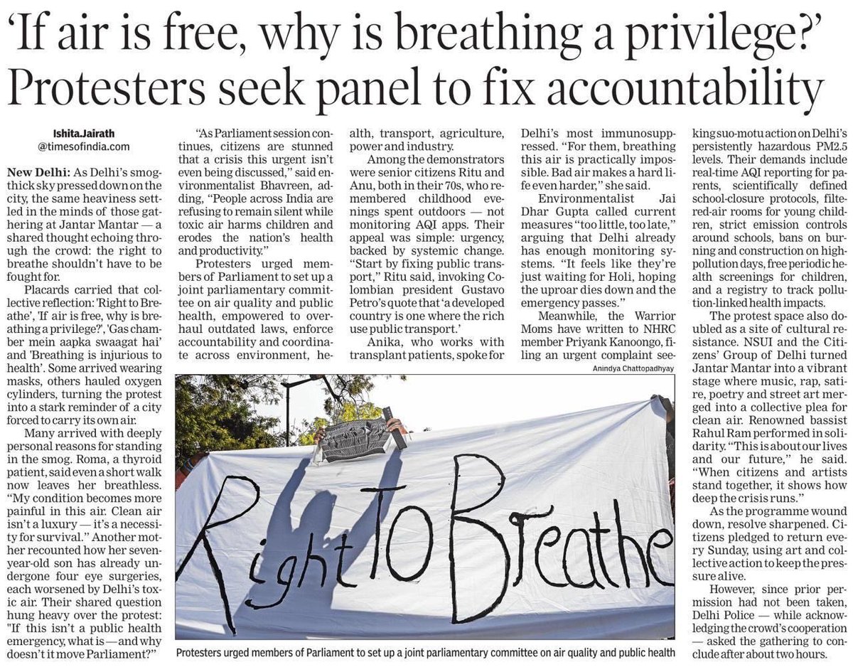 fffgurugram's tweet image. “If Air is free,why is breathing a privilege?”
#RightToBreathe #Airpollution
When will Govt Act to fix our air? Pollution worse each year

@Warriormomsin @BhavreenMK @JaiDhar @anujabali @cleanAirBharat @GauriSarin @vimlendu @SarikaPanda @MadhishParikh @IpsitaTOI @AdityaMukarji