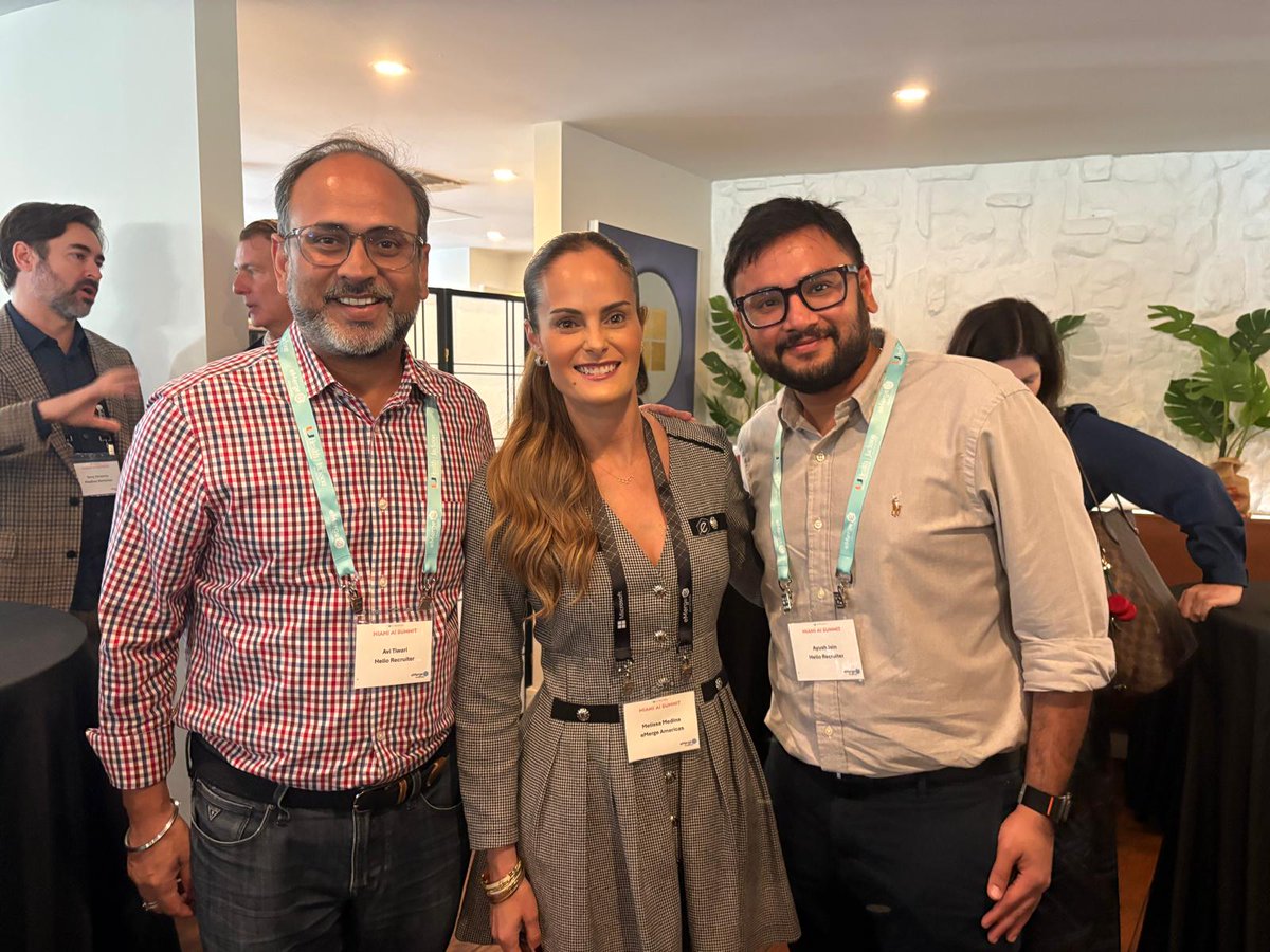 hellorecruiter1's tweet image. What a day at the Miami AI Summit. Our founders met leaders from Google, NVIDIA, Meta, and visionary thinkers driving the next wave of AI. Huge thanks to the organizers for an incredible forum. Energized for what’s next. #HelloRecruiter #TechBasel