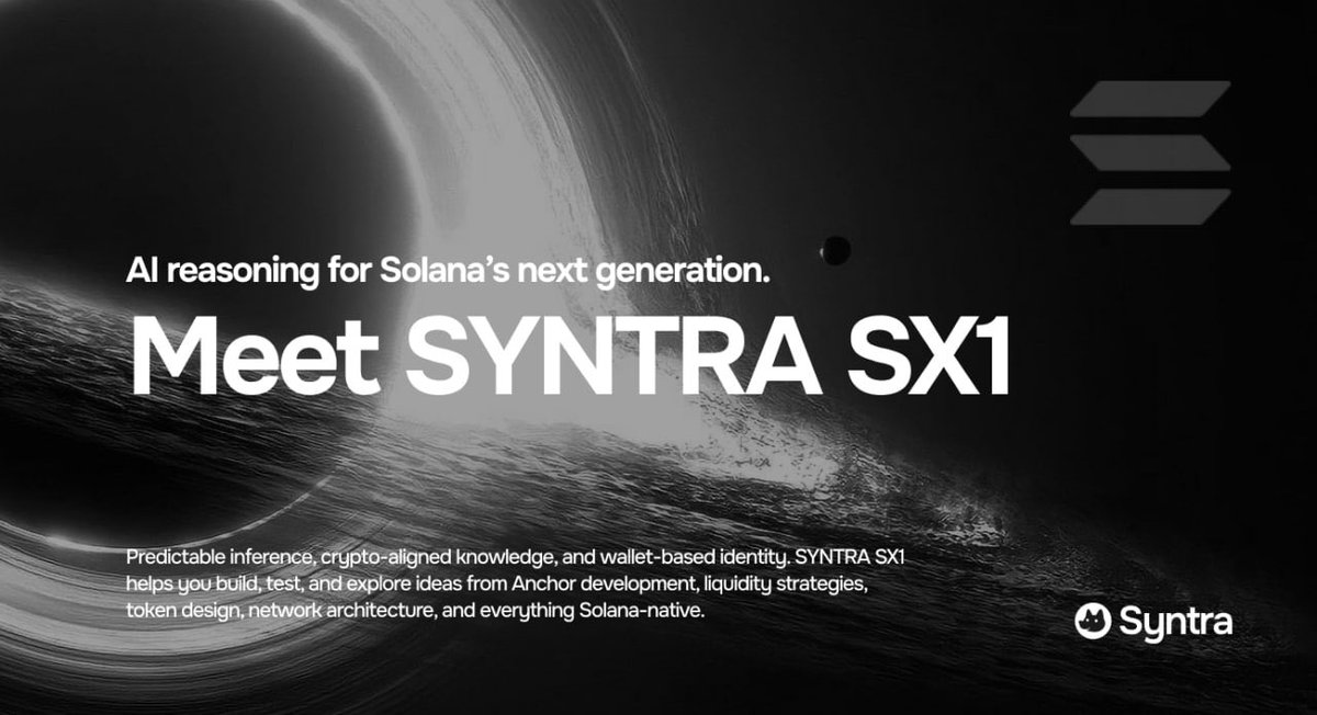 SyntraLLM's tweet photo. SYNTRA SX1 is here to make your brain feel slow. 
Don't worry, it's Solana-native, so it's super fast 🚀 https://t.co/vLmu6tEPu6