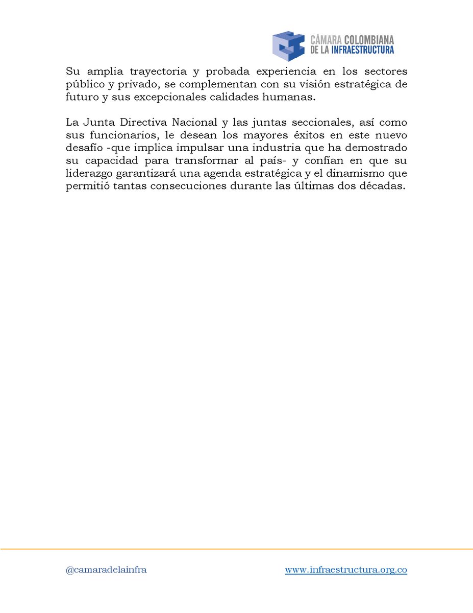 🚨Comunicado de prensa | Junta Nacional nombra a
María Consuelo Araújo Castro como nueva presidenta Ejecutiva de la CCI