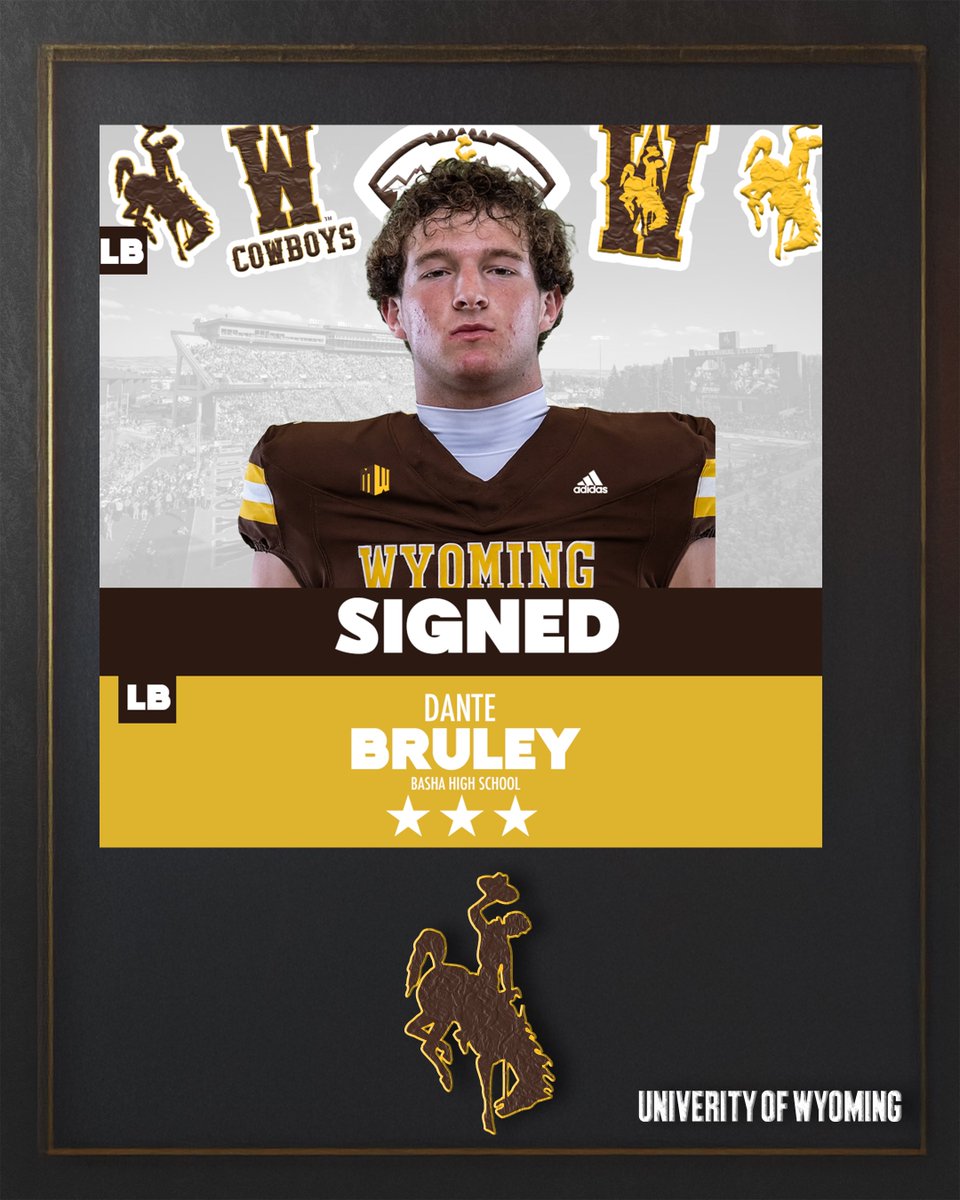 2025 Early National Signing Day✍️

🐻 LB/DE Dante Bruley (<a href="/BruleyDante/">DanteBruley</a> ) has signed his NLI to play collegiate football <a href="/wyo_football/">Wyoming Cowboy Football</a>. Congratulations to Dante and his entire family!! 💚⭐️

#NextLevelBears <a href="/MarquesReischl/">Marques Reischl</a> <a href="/BashaAthletics/">Basha HS Athletics</a> <a href="/bashabearnation/">Basha Bear Nation</a>