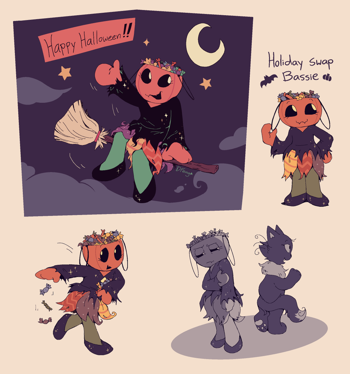 Bassie if she was the Halloween main #dandysworld