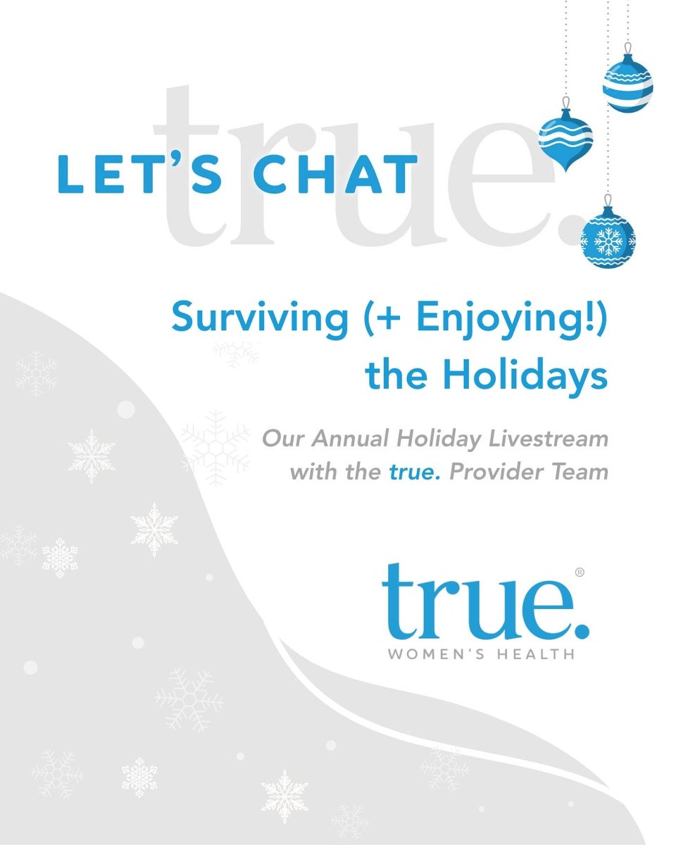 #Women often carry the weight of the #holidayseason - so, for our year-end livestream, our provider team will come together to share realistic ways to protect your energy, your #health your sanity! Join us next Wed. Dec. 10th at 7 PM ET on YouTube live: bit.ly/4iwHEDy