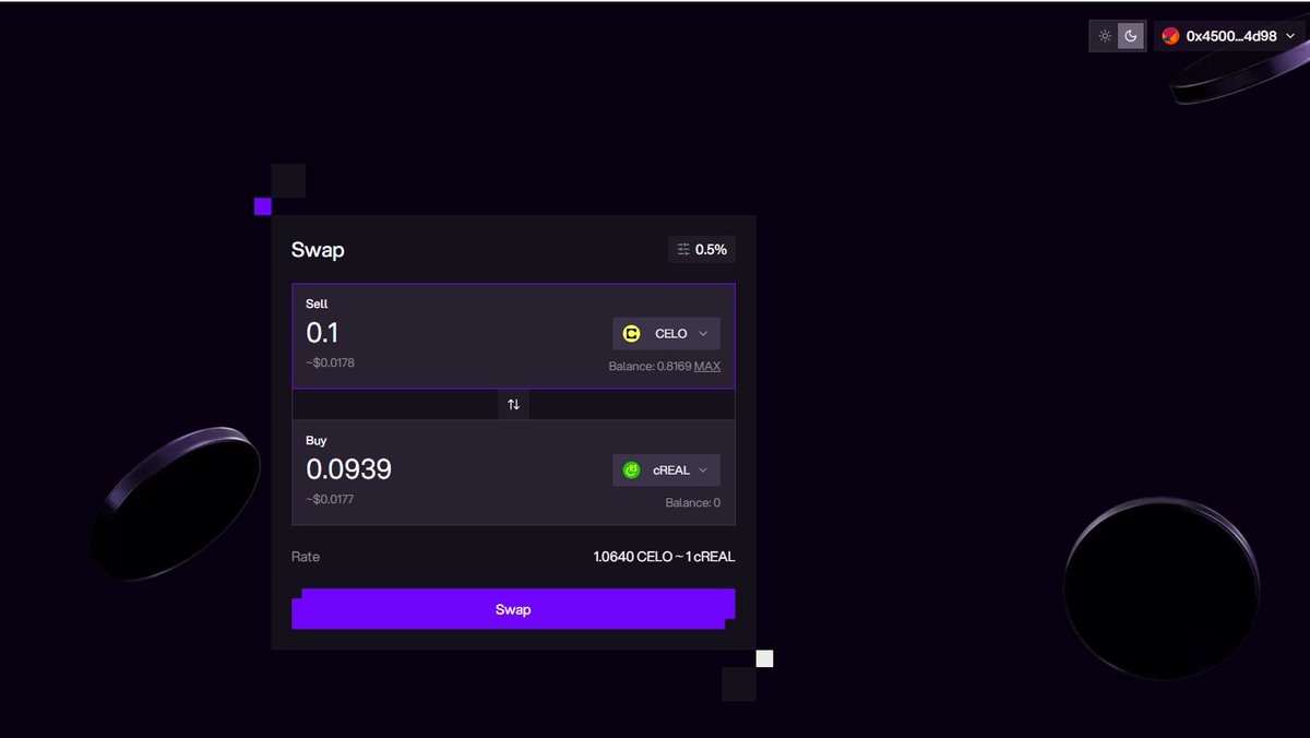 Day 2 of the Mento Swap Sprint

Today’s swap: CELO/cREAL 🇧🇷

Another step toward completing the challenge, let’s keep the momentum going! <a href="/MentoLabs/">Mento (fx/acc)</a>

#MentoSwapSprint #Mento