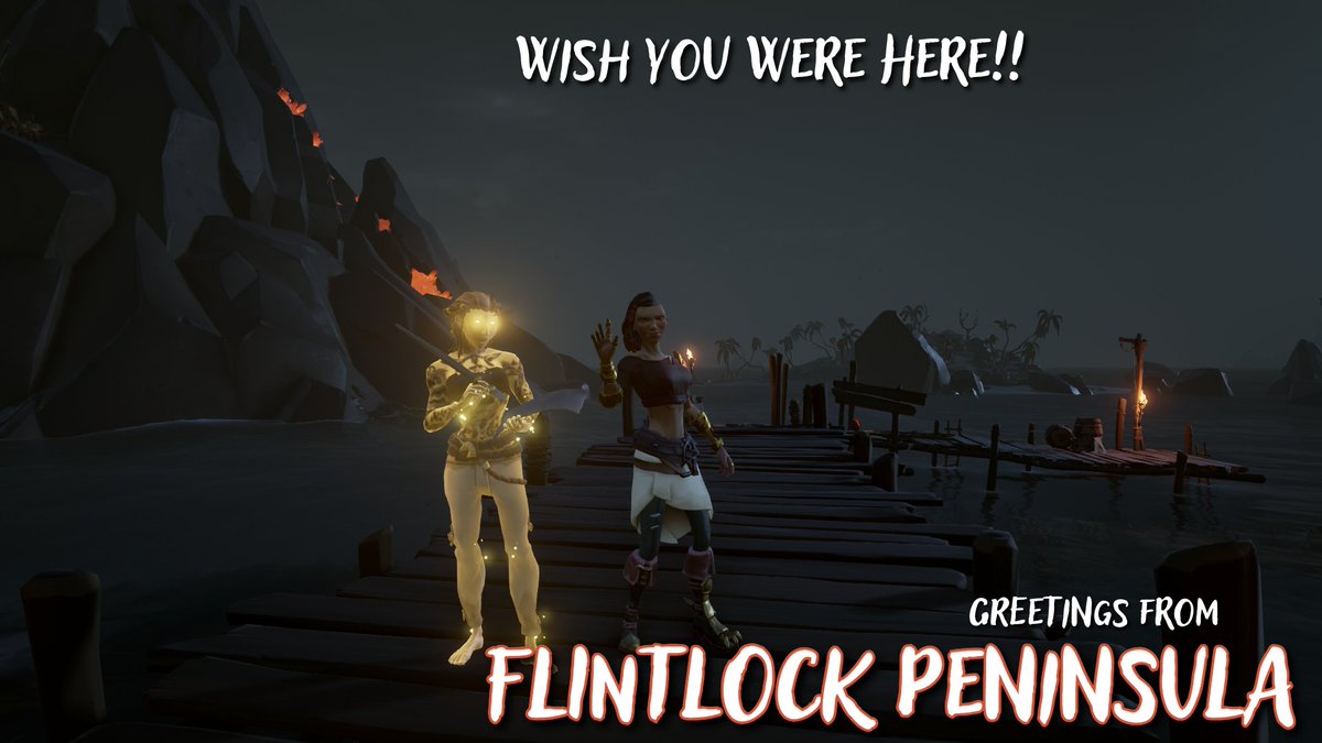pool_stef's tweet photo. @SeaOfThieves Devil's Roar was sooooo last year! Postcards for Weevy when he was on a cruise instead @SeaofThievesUK1 https://t.co/JHBuUTWyNn
