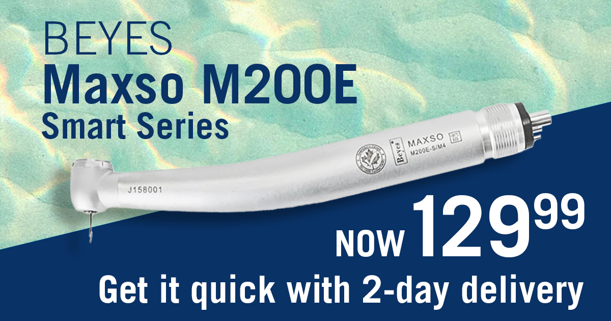 Experience a solid performance every time with Beyes Maxso M200E Smart Series Handpiece! It features an efficient design that meets all daily operative needs.

Get it quick with 2-day delivery when you order today: ow.ly/ozQb50XBRYm

#Beyes #DentalHandpiece #DentalSavings