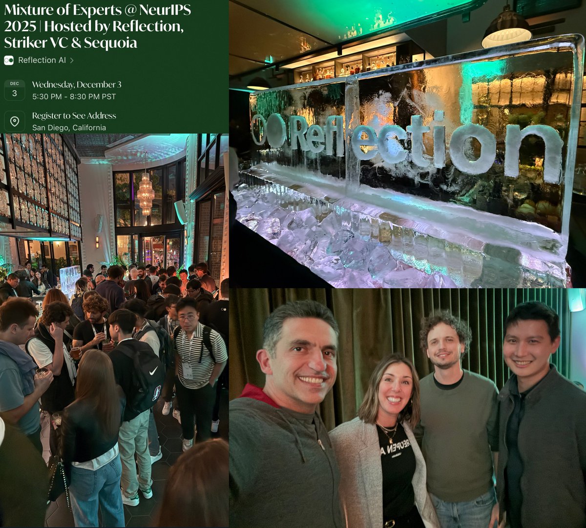 Striker co-hosted Mixture of Experts at NeurIPS 2025 with Reflection AI and Sequoia last night. An incredible night bringing together researchers, founders, and builders in AI. Nonstop energy and so many brilliant conversations. The future around frontier AI is bright.