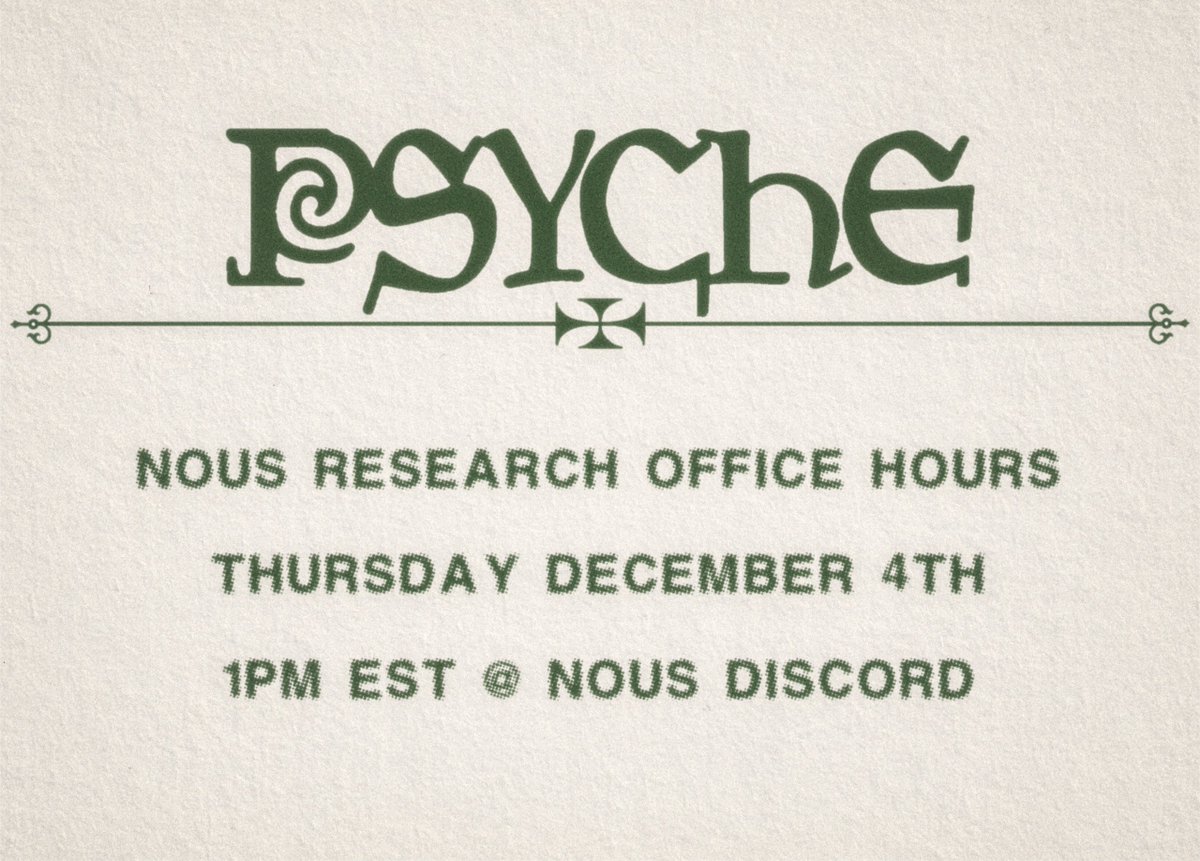 NousResearch's tweet image. Want to learn more about how Psyche outperformed traditional centralized post-training?

Join the team for an Office Hours session in 2 hours → discord.gg/nousresearch