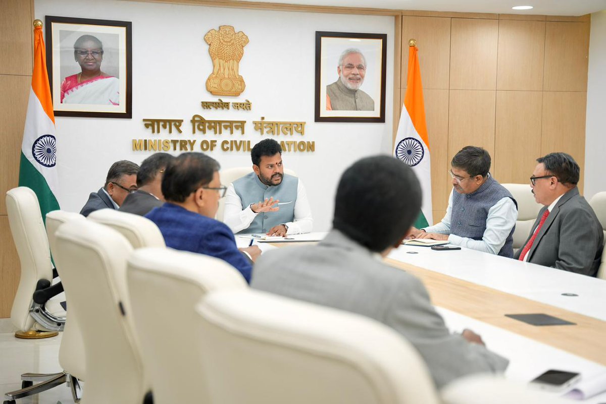 .<a href="/MoCA_GoI/">MoCA_GoI</a> takes serious note of operational disruptions and cancellations of flights across IndiGo’s network

Union Minister Kinjarapu Ram Mohan Naidu (<a href="/RamMNK/">Ram Mohan Naidu Kinjarapu</a>) chairs high-level review meeting with IndiGo’s senior management

The Union Minister expressed clear displeasure of