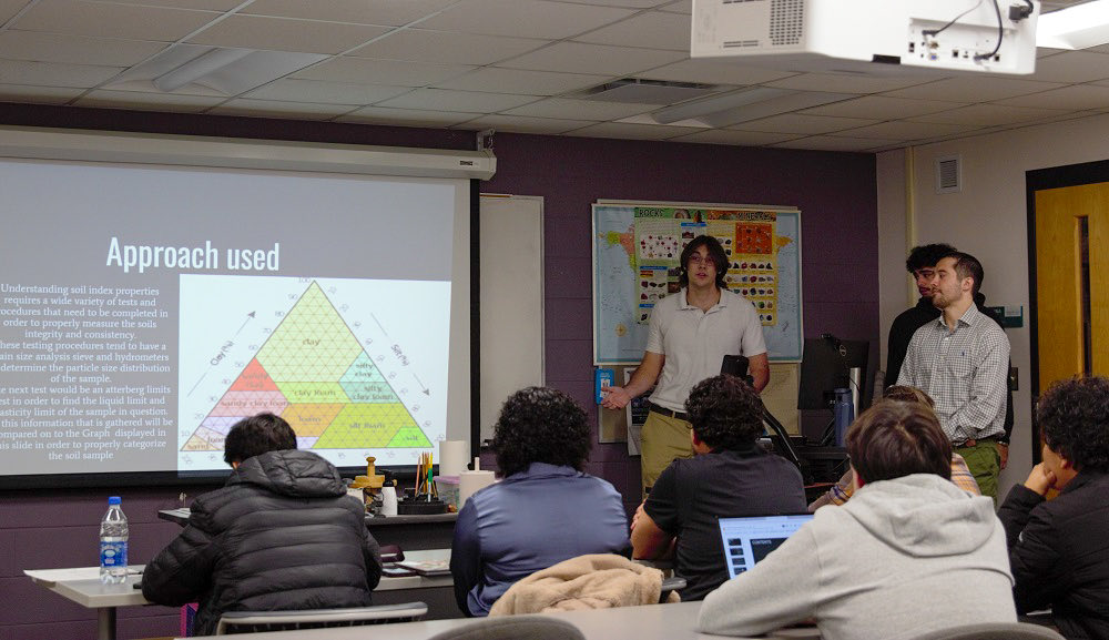 NSCCSTEM's tweet photo. Wrapping up the fall semester, Instructor Roger Foster's CIVT 1230: Soils and Foundations class showcased the building blocks of successful engineering projects, highlighting the vital role soil plays in every construction process. https://t.co/ErQWBDxIcf