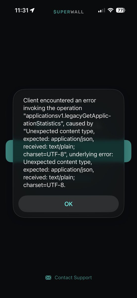 anyone else getting this trying to sign in to <a href="/Superwall/">Superwall</a> app?