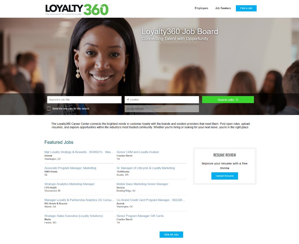 The loyalty industry is growing fast — and so are the career opportunities. 

The Loyalty360 Job Board connects brands with talent who truly understand loyalty, CX, and customer engagement.

Whether you're hiring or job hunting, this is where the right match happens.
➡️