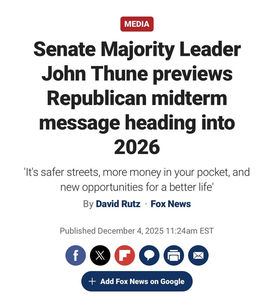 "For us anyway, it's safer streets, more money in your pocket, and new opportunities for a better life. And those are all things that I think we're focusing on as those bread and butter issues that the American people, I think, care the most about.” - <a href="/johnthune/">John Thune</a>