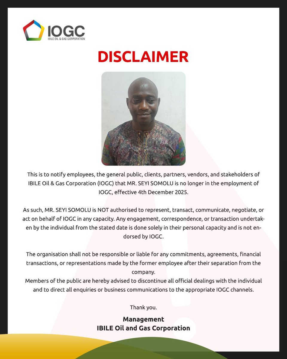 Important Notice📌

#iogc #disclaimer