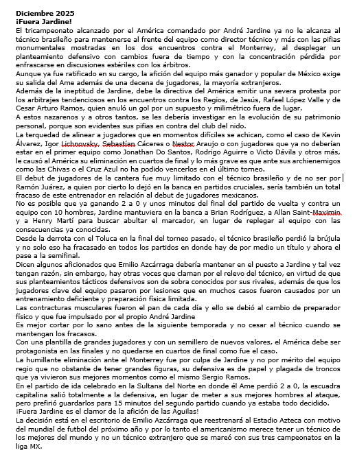 #ApunteDelDirector
Diciembre 2025
#FueraJardine