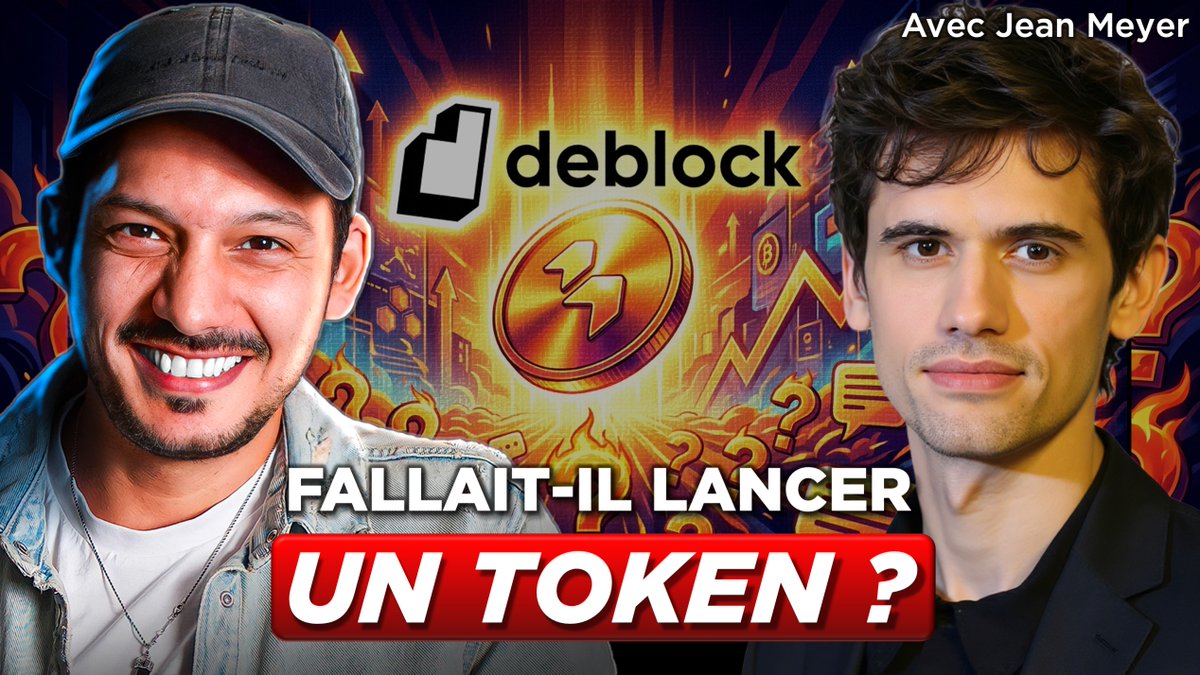 En direct demain à 18h, je reçois <a href="/jean_deblock/">Jean Meyer</a> - le CEO de <a href="/DeblockApp/">Deblock</a> - pour échanger sur le lancement prochain de son nouveau token : le $BLOCK.

Nous abordons les sujets clés, sans filtre !

👉 Utilities, airdrop, buyback &amp; burn.
👉 Critiques, dumps potentiels et précédents