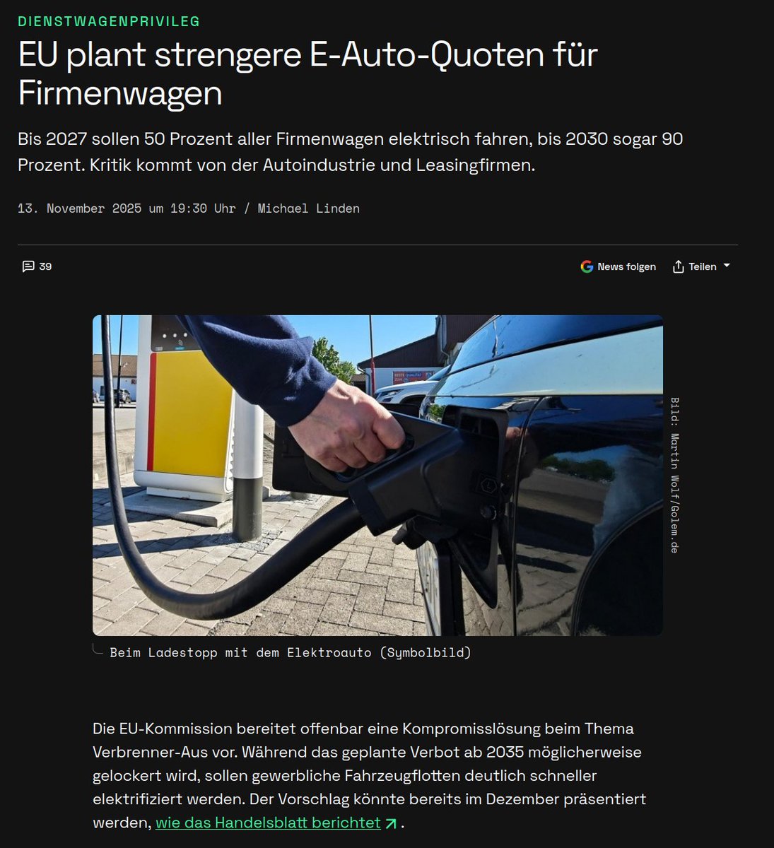 Wir werden uns nicht vorschreiben lassen, ob wir einen Diesel oder E-Auto kaufen. Das ist für uns beschlossen.
Wenn es notwendig sein sollte, werden wir Europa verlassen.
