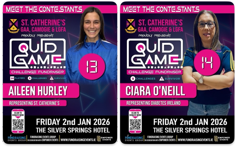 Introducing our 1st 2 Quid Games Contestants!

Aileen Hurley is representing St Catherine’s LGFA &amp; is sponsored by Garryanne Boarding Kennels

Ciara O Neill is representing Diabetes Ireland &amp; is sponsored by Polished Beauty

Sponsor our contestants here 
idonate.ie/event/StCather…