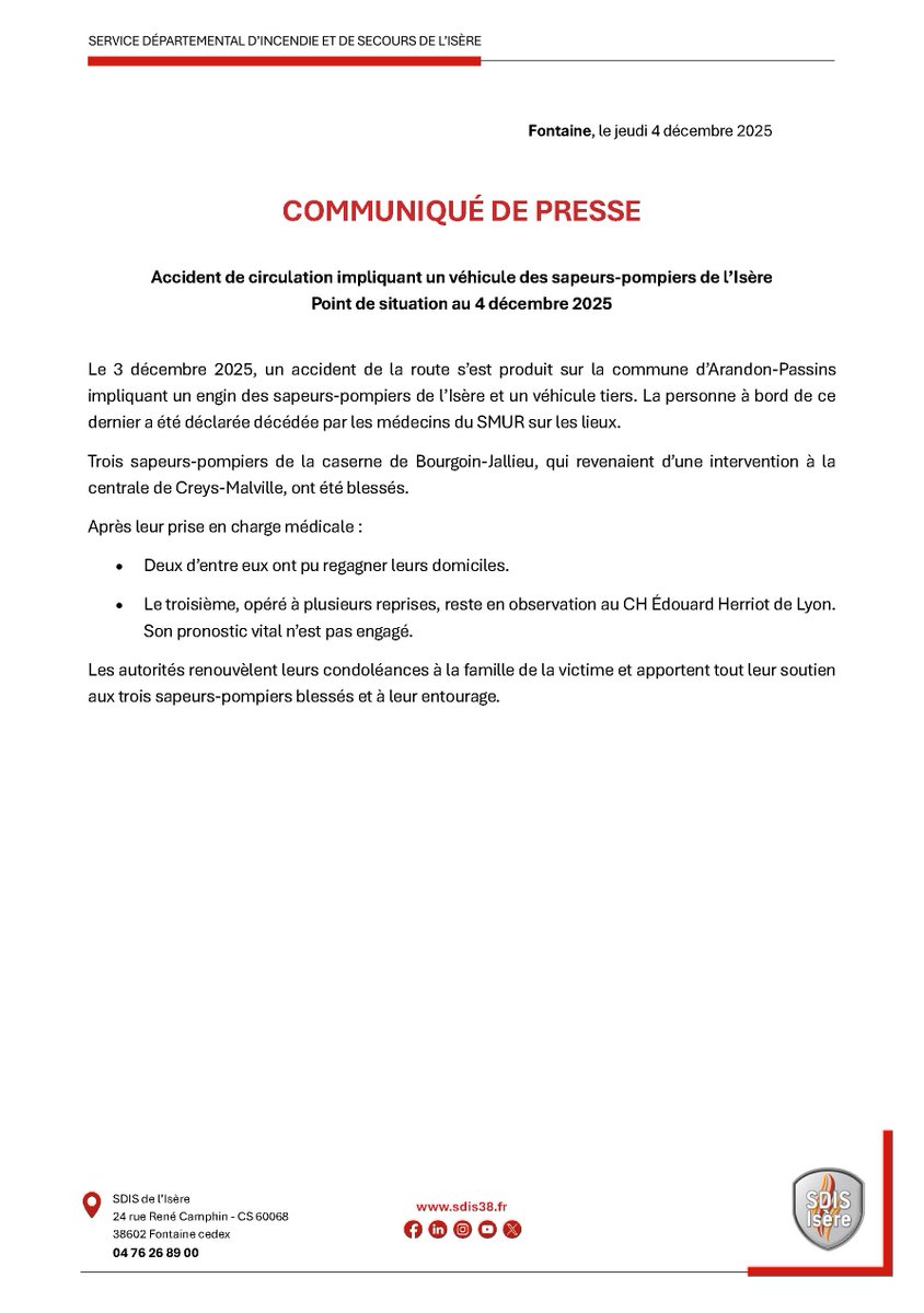 Sapeurs-pompiers de l'Isère - SDIS38 tweet media
