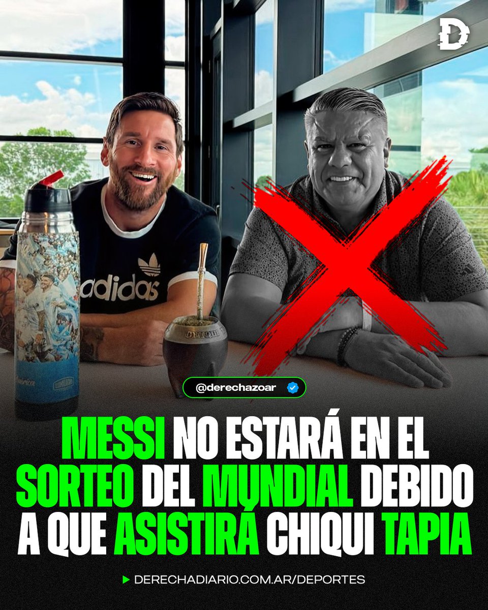 🇦🇷🚨 SE PUDRIÓ: Lionel Messi no estará en el sorteo del Mundial para evitar una foto con el dictador de la AFA, Chiqui Tapia, y no avalar el desastre que está haciendo con el fútbol argentino.