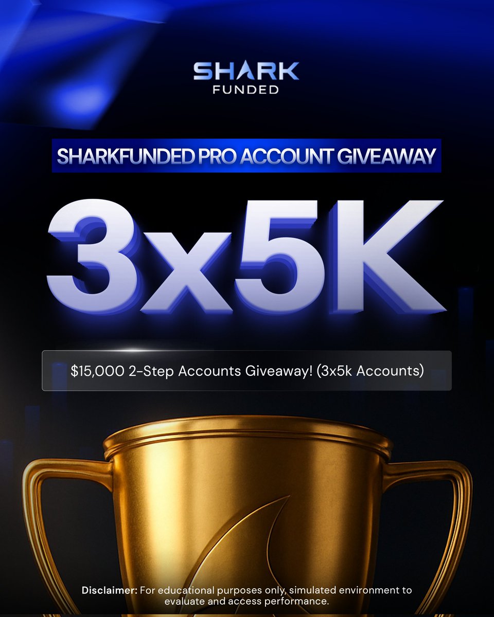 🚀 3 × $5,000 Challenge Giveaway! 🎁
In partnership with SharkFunded ✨

How to enter:
- Follow <a href="/SharkFundedfirm/">Shark Funded</a> @sharkfundedaff <a href="/ibrahimshkh10/">Ibrahim Shaikh </a> 
<a href="/traderpercy/">Trader Percy</a>
- Like &amp; Repost this post
- Tag 3 trader friends 👥
- Join : discord.gg/yBbQhVguN

3 winners will each get a $5,000