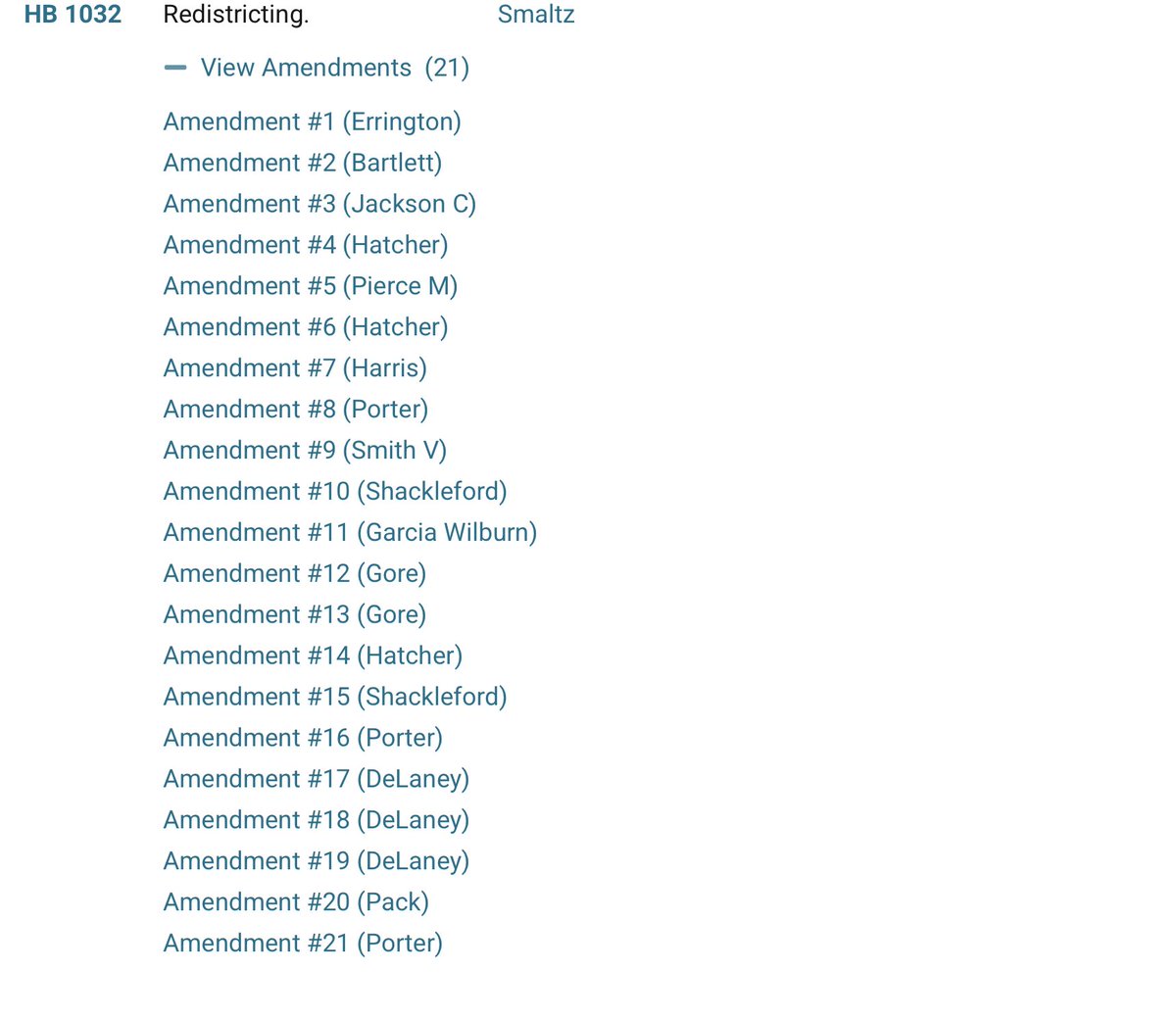 21 amendments have been filed on the redistricting bill. All by democrats. This is going to be a long house session..