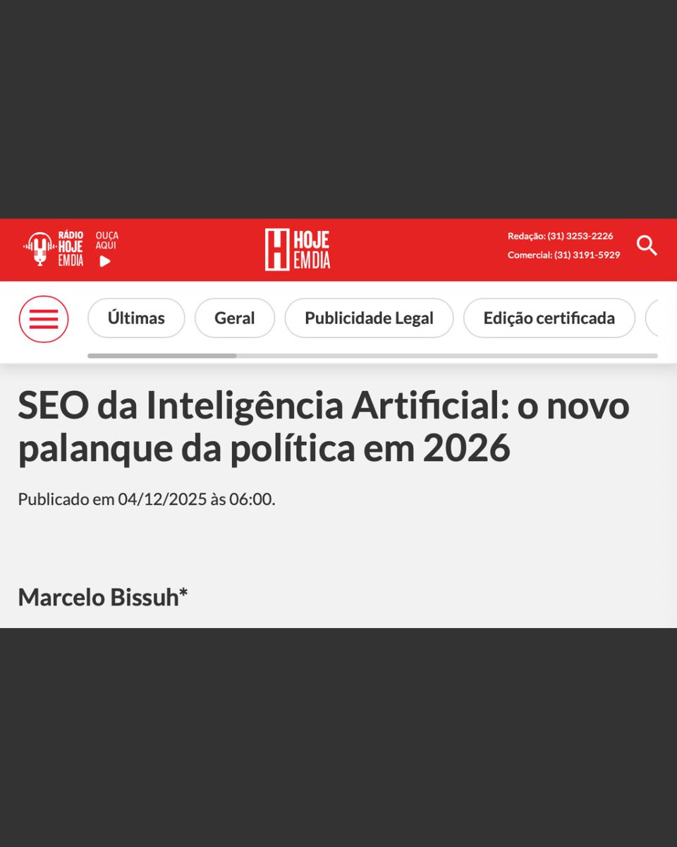 Bissuh's tweet image. Essa semana saímos em mais três portais de notícias: Crypto ID, Hoje em Dia e Economia SP.

Um dos maiores indicativos que estamos de fato construindo a IA mais especializada em política do mundo, é que dia após dia, vamos apresentando resultados consistentes e sendo reconhecidos…