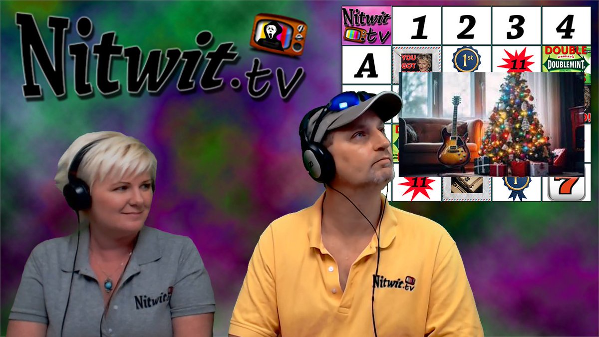 NitwitTV's tweet image. There's nothing more festive than classic rock...

Join us LIVE tonight at 9-ish ET for a special 70's Edition of Nit-Twisted Battleship music trivia!

Nitwit.tv/live #NitwitTV