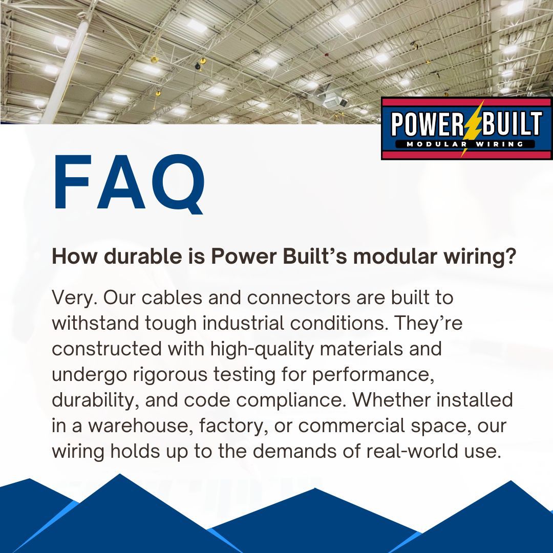 pbwiring's tweet photo. Warehouses, factories, commercial spaces — our wiring is tough enough for them all. 💪 Built to last, tested to perform. #PowerBuiltFAQ #IndustrialWiring #ModularWiring https://t.co/dCLAUos4v3