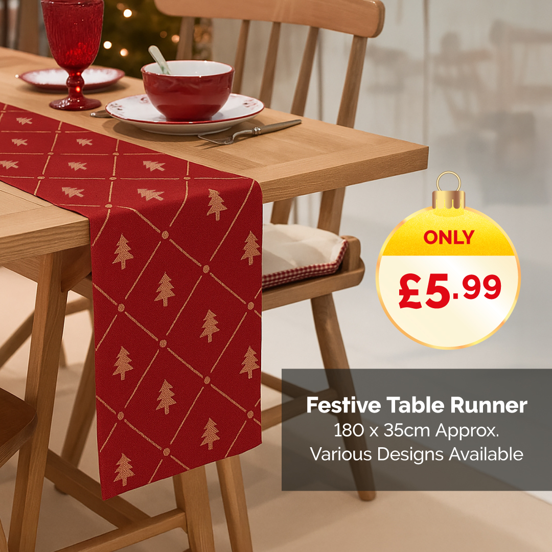 Poundstretcher1's tweet image. Dress your table for Christmas with our great range of table runners 🎄❤️ 🍽️

#tablerunners #christmas #poundstretcher
