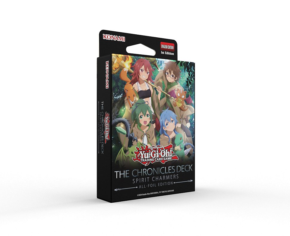 YuGiOhCardEU's tweet image. The #YuGiOhTCG THE CHRONICLES DECK: Spirit Charmers (All-Foil Edition) Release Celebration will take place between Jan. 21–Feb. 22 

More info coming soon! 

#YuGiOhTCG #YuGiOhCHRONICLES