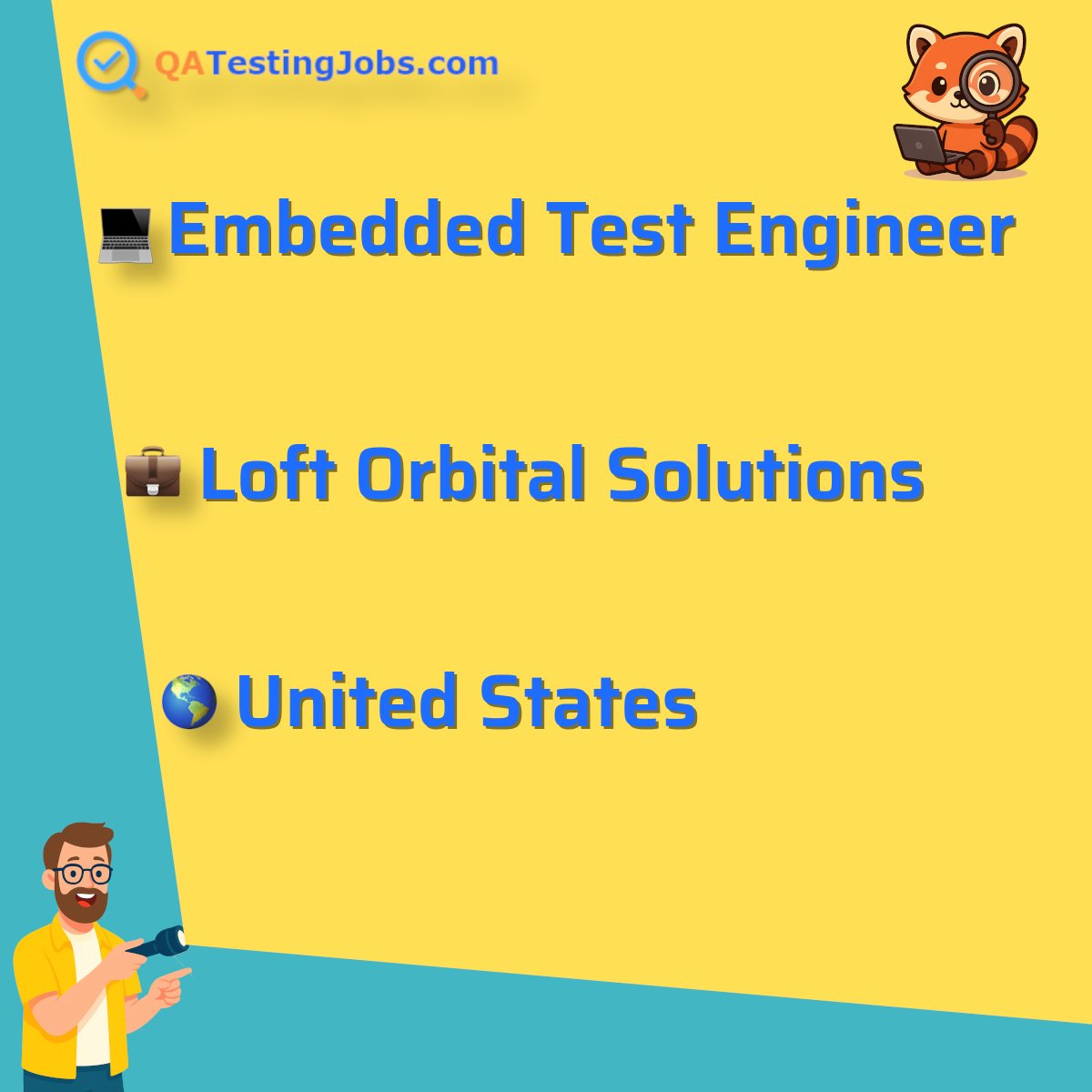 QATestingJobs's tweet image. Title: Embedded Test Engineer
Company: Loft Orbital Solutions
Country: United States
City: Golden
Employment Type: full-time
Location: remote
Remote/Onsite: remote
Visa Support: true
Link: qatestingjobs.com/jobs/78980-emb…
#analoginterfaces #communicationprotocols #continuousintegration…
