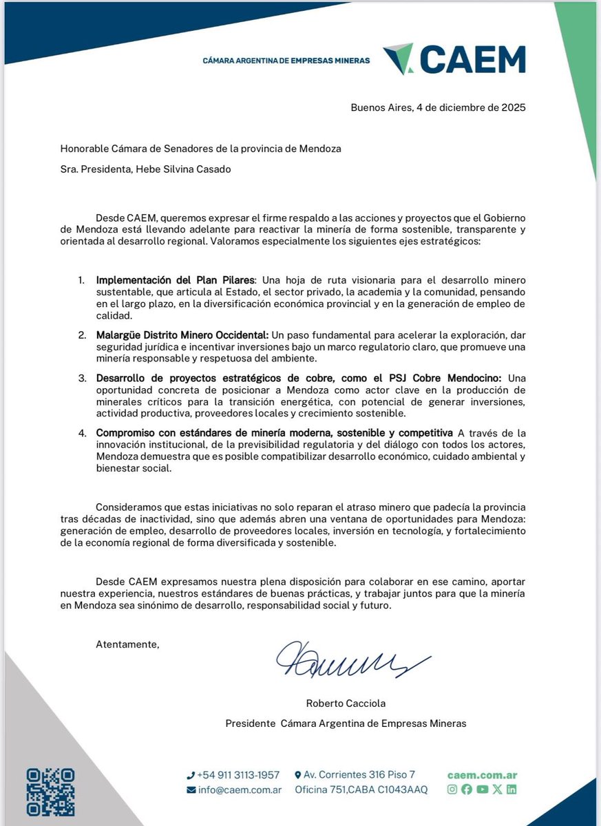 Quiero compartirles dos posturas que valen la pena leer y escuchar. Porque no vienen de improvisados, ni de opinadores de ocasión.
Vienen de quienes saben, de quienes trabajan, de quienes forman profesionales, de quienes invierten, producen y generan empleo en Mendoza.

La Cámara