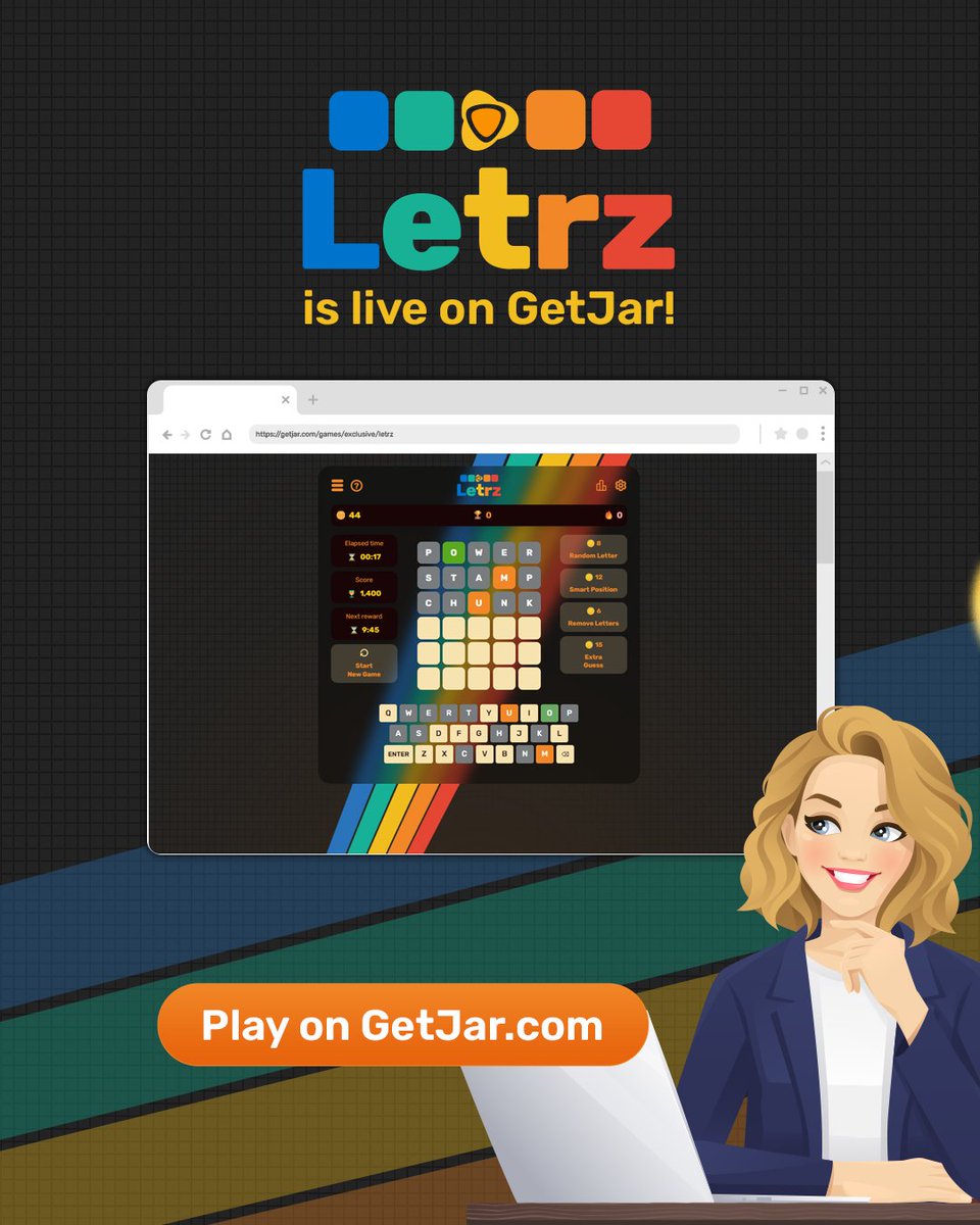 GetJar's tweet image. 🚀 New on GetJar: Letrz
The fast, strategic word-puzzle rush built for players who love to think quick, earn big, and chase that next win.

👉 Play Letrz free on GetJar
getjar.com/games/exclusiv…

Outthink the clock. Outsmart the world.

#WordGames #PuzzleGame #BrowserGames #PlayNow