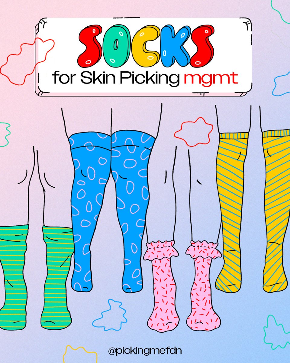 #Socks are not only a great way to express your personal style and stay cozy, but are also a useful #SkinPickingDisorder management tool! 
Do you struggle with leg picking? How have socks and other barriers helped in your management? 

#PickingMe over #SkinPicking