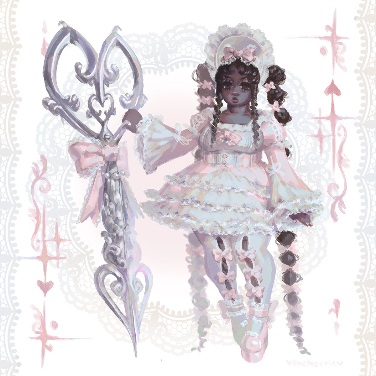 in my brain rn i have a concept where ppl in lolita fashion slay monsters made of thread and turn their remains into coord pieces… im callin it lolethal (for now) 🎀