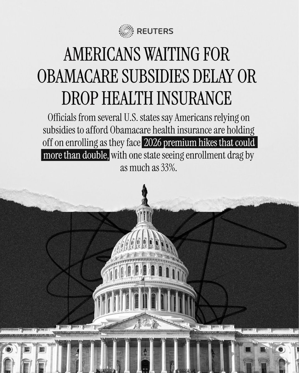 dscc's tweet image. Americans are experiencing sticker shock and even dropping health insurance coverage altogether as they weather the devastating impact of the spike in health care costs that Republicans created.